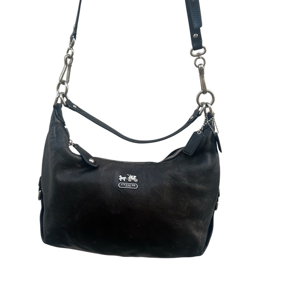 Hobo Coach ( not authenticated) crescent shape leather bag Black